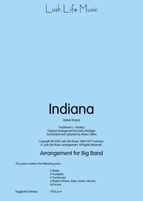 Indiana (Jazz Ensemble - Score and Parts)